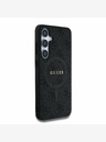 Guess PU Leather 4G Colored Ring MagSafe Zadní Kryt pro Samsung Galaxy S25 Black Etui za telefon