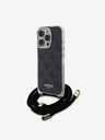 Guess Guess IML 4G stražnja maska ​​s remenom preko ramena za iPhone 16 Pro Max crna