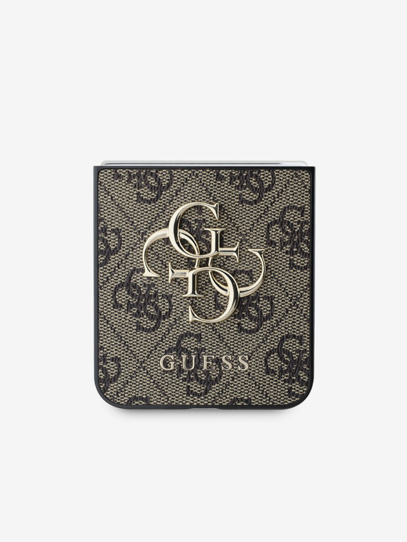 Guess Stražnja maska ​​Guess PU 4G s metalnim logotipom za Samsung Galaxy Z Flip 6 smeđa