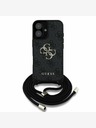 Guess Guess PU 4G stražnja maska ​​s metalnim logotipom i trakom za tijelo za iPhone 16 crna
