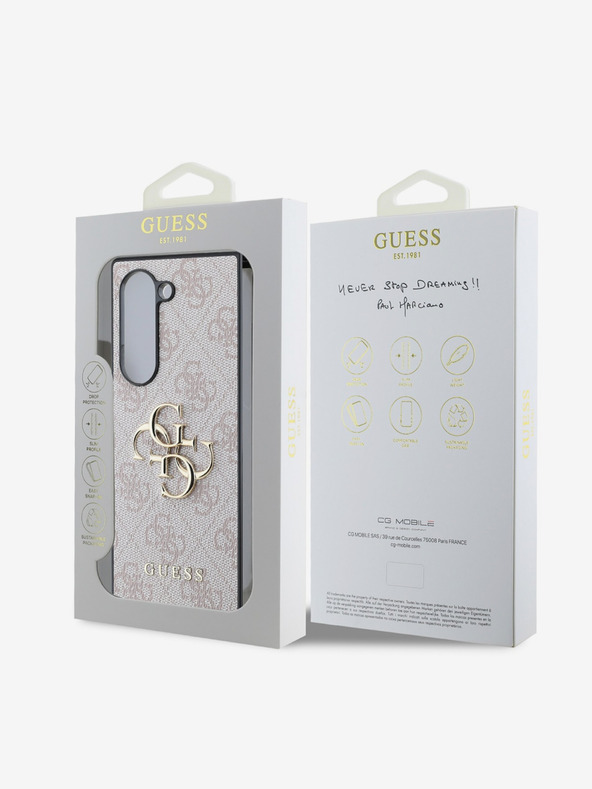 Guess Stražnja maska ​​Guess PU 4G s metalnim logotipom za Samsung Galaxy Z Fold 6 Pink