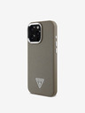 Guess Stražnja maska ​​Guess PU Grained Triangle Logo za iPhone 16 Pro Max smeđa