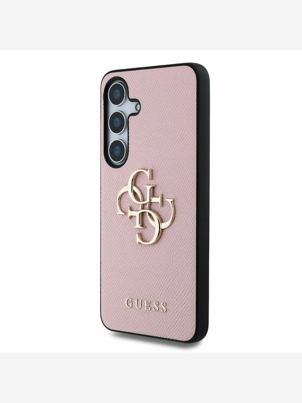 Guess Stražnja maska ​​Guess PU Grained 4G Metal Logo za Samsung Galaxy S25+ Pink