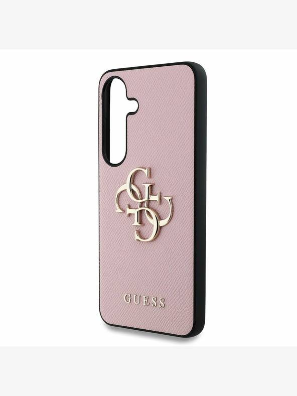 Guess Stražnja maska ​​Guess PU Grained 4G Metal Logo za Samsung Galaxy S25+ Pink