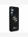 Guess Stražnja maska ​​Guess PU s fiksnim svjetlucavim 4G metalnim logotipom za Samsung Galaxy S25 crna