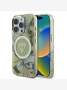 Guess Guess IML svjetlucava magnolija i logotip trokuta MagSafe stražnja maska ​​za iPhone 16 Pro Max zelena
