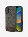 Guess Stražnja maska ​​Guess PU 4G Stripe za iPhone 16 smeđa