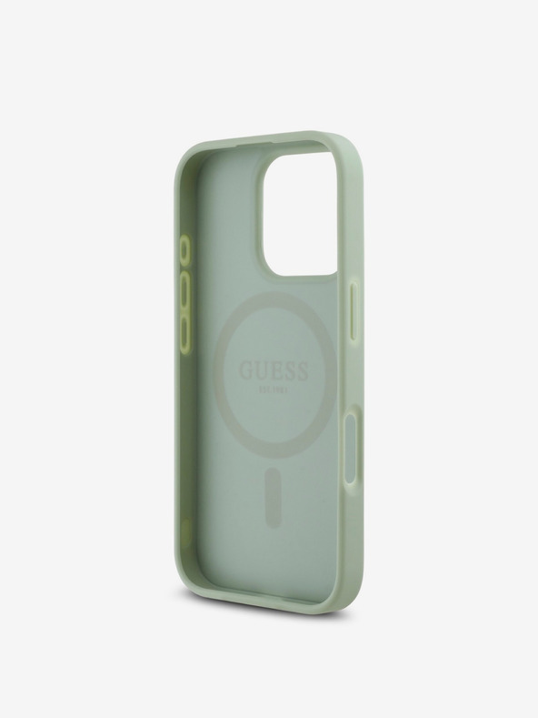 Guess Guess PU Grained Classic Logo MagSafe stražnja maska ​​za iPhone 16 Pro Max zelena