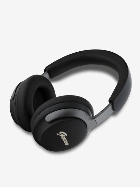 Guess Guess PU kožne Script Logo ANC/ENC crne bežične slušalice