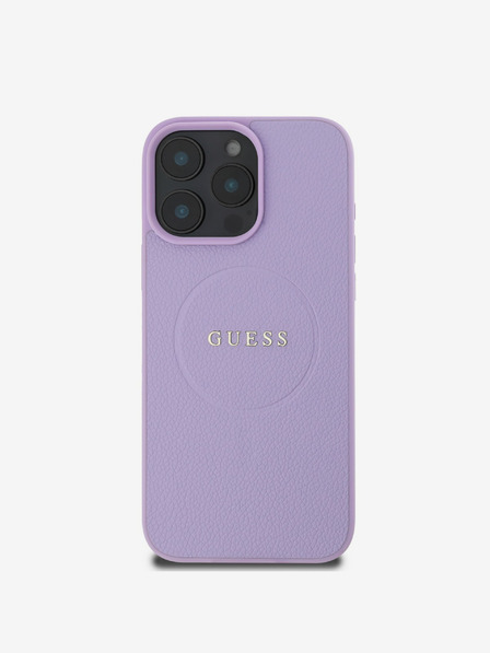 Guess Guess PU Grained Classic Logo MagSafe stražnja maska ​​za iPhone 16 Pro Max ljubičasta