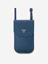 Guess Guess torba za telefon s logotipom PU zrnatog trokuta, plava