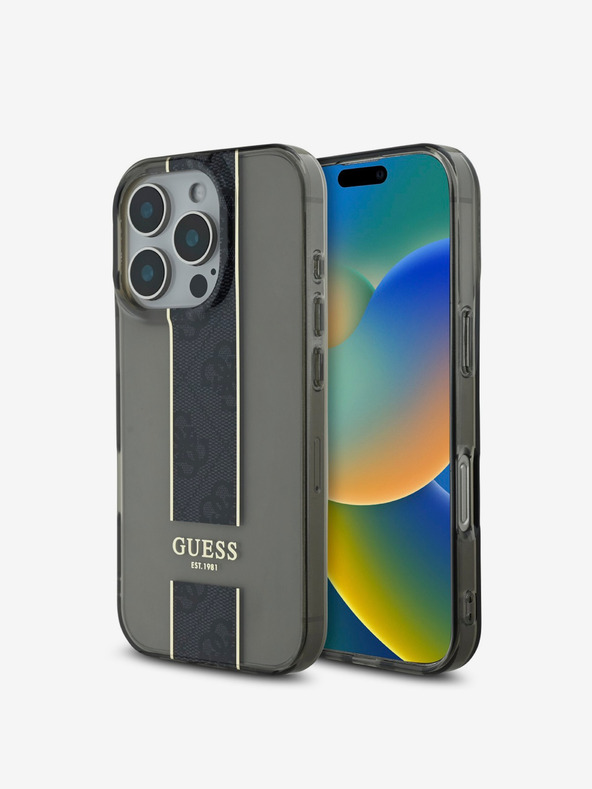 Guess Stražnja maska ​​Guess IML Middle 4G Stripe za iPhone 16 Pro Max crna