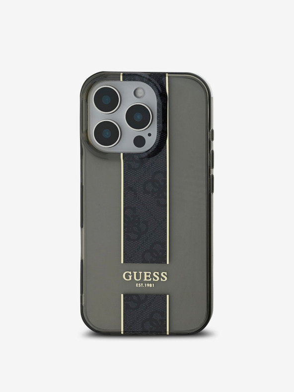 Guess Stražnja maska ​​Guess IML Middle 4G Stripe za iPhone 16 Pro Max crna