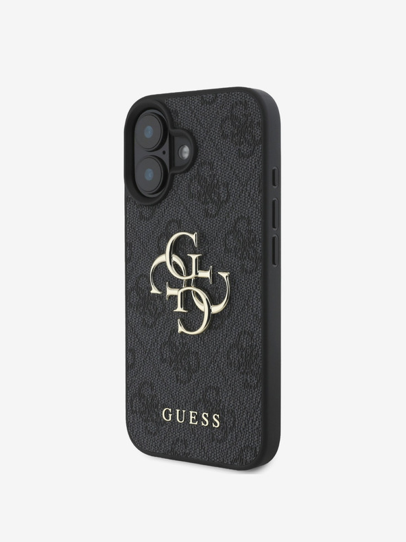 Guess Stražnja maska ​​Guess PU 4G s metalnim logotipom za iPhone 16 Plus siva