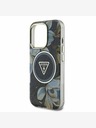 Guess Guess IML svjetlucava magnolija i logotip trokuta MagSafe stražnja maska ​​za iPhone 16 Pro crna