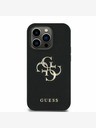 Guess Stražnja maska ​​Guess PU zrnatog 4G metalnog logotipa za iPhone 13 Pro crna