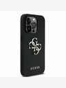 Guess Stražnja maska ​​Guess PU zrnatog 4G metalnog logotipa za iPhone 13 Pro crna