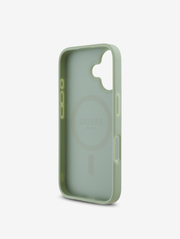 Guess Guess PU Grained Classic Logo MagSafe stražnja maska ​​za iPhone 16 zelena