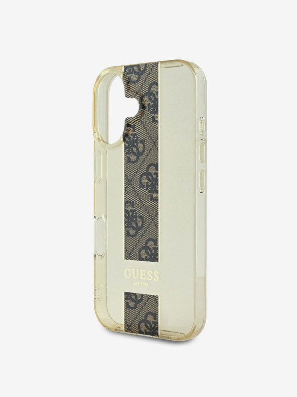 Guess Stražnja maska ​​Guess IML Middle 4G Stripe za iPhone 16 smeđa