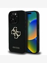 Guess Stražnja maska ​​Guess PU Grained 4G Metal Logo za iPhone 16 Pro Max crna