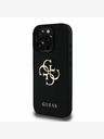 Guess Stražnja maska ​​Guess PU Grained 4G Metal Logo za iPhone 16 Pro Max crna