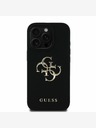 Guess Stražnja maska ​​Guess PU Grained 4G Metal Logo za iPhone 16 Pro Max crna