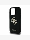 Guess Stražnja maska ​​Guess PU Grained 4G Metal Logo za iPhone 16 Pro Max crna