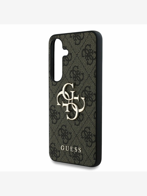 Guess Stražnja maska ​​Guess PU 4G s metalnim logotipom za Samsung Galaxy S25+ smeđa