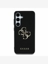 Guess Stražnja maska ​​Guess PU zrnatog 4G metalnog logotipa za Samsung Galaxy S25+ crna