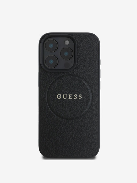 Guess Guess PU Grained Classic Logo MagSafe stražnja maska ​​za iPhone 16 Pro crna