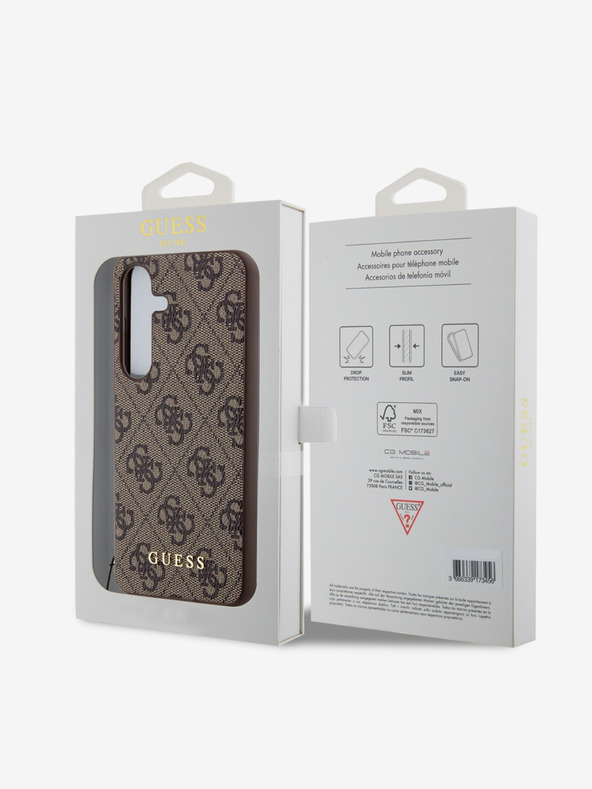Guess Stražnja maska ​​Guess 4G Charm za Samsung Galaxy S24 smeđa