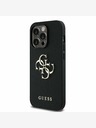 Guess Stražnja maska ​​Guess PU zrnatog 4G metalnog logotipa za iPhone 14 Pro crna