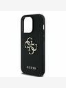 Guess Stražnja maska ​​Guess PU zrnatog 4G metalnog logotipa za iPhone 14 Pro crna
