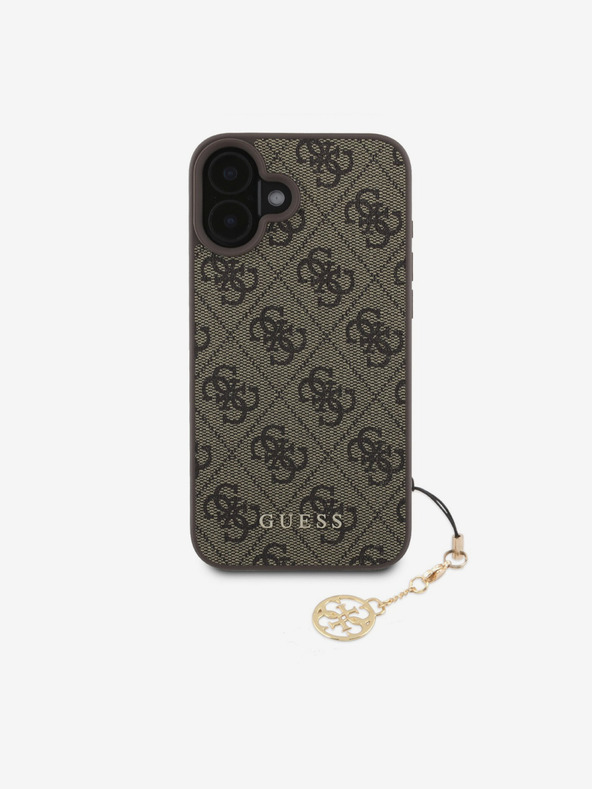 Guess Stražnja maska ​​Guess 4G Charm za iPhone 16 Plus Tone on Tone Brown