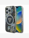 Guess Guess IML svjetlucava magnolija i logotip trokuta MagSafe stražnja maska ​​za iPhone 16 Pro Max crna