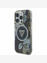 Guess Guess IML svjetlucava magnolija i logotip trokuta MagSafe stražnja maska ​​za iPhone 16 Pro Max crna