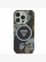 Guess Guess IML svjetlucava magnolija i logotip trokuta MagSafe stražnja maska ​​za iPhone 16 Pro Max crna