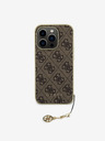 Guess Stražnja maska ​​Guess 4G Charm za iPhone 15 Pro smeđa