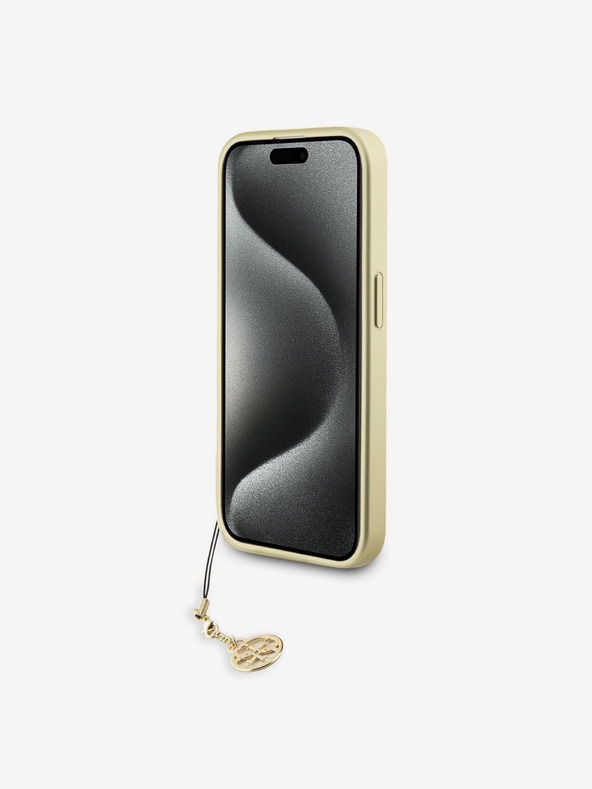 Guess Stražnja maska ​​Guess 4G Charm za iPhone 15 Pro smeđa