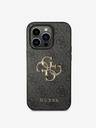 Guess Stražnja maska ​​Guess PU 4G s metalnim logotipom za iPhone 15 Pro Max siva
