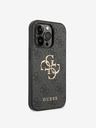 Guess Stražnja maska ​​Guess PU 4G s metalnim logotipom za iPhone 15 Pro Max siva