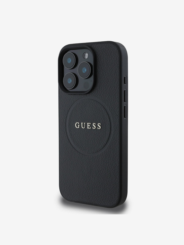 Guess Guess PU Grained Classic Logo MagSafe stražnja maska ​​za iPhone 16 Pro Max crna