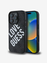 Guess Guess PU kožna 4G Big Love Logo MagSafe stražnja maska ​​za iPhone 16 Pro Max crna
