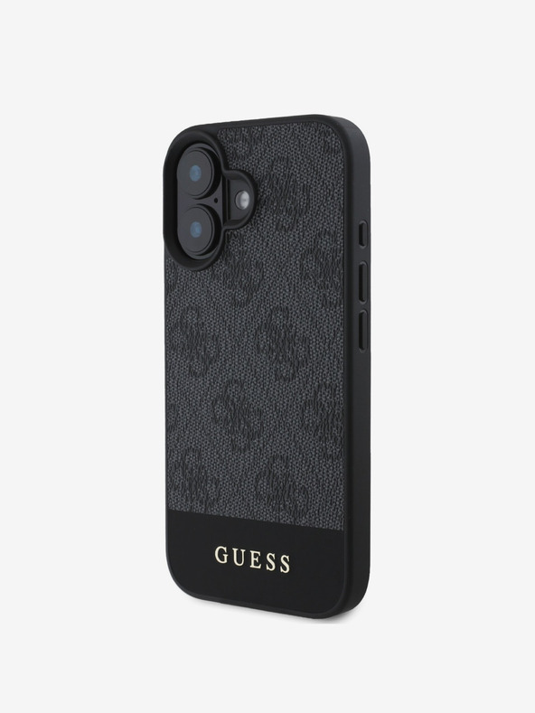 Guess Stražnja maska ​​Guess PU 4G Stripe za iPhone 16 siva