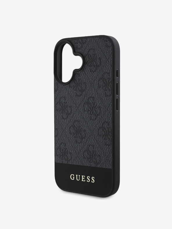 Guess Stražnja maska ​​Guess PU 4G Stripe za iPhone 16 siva