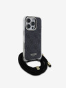 Guess Guess IML 4G stražnja maska ​​s remenom preko ramena za iPhone 16 Pro crna
