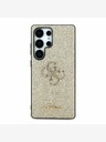 Guess Stražnja maska ​​Guess PU s fiksnim svjetlucavim 4G metalnim logotipom za Samsung Galaxy S25 Ultra zlatna