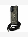 Guess Stražnja maska ​​Guess PU 4G s metalnim logotipom preko ramena za iPhone 16 smeđa