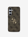 Guess Stražnja maska ​​Guess PU 4G s metalnim logotipom za Samsung Galaxy S24 FE smeđa