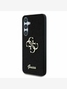 Guess Stražnja maska ​​Guess PU s fiksnim svjetlucavim 4G metalnim logotipom za Samsung Galaxy S25+ crna
